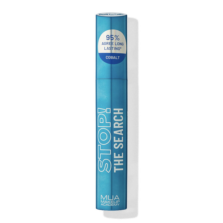 a blue tube with white text