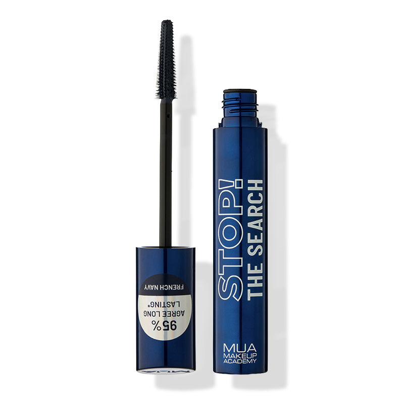 a blue tube with a black tube and a black brush