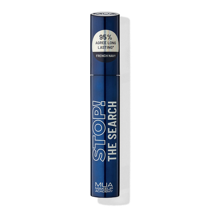 a blue tube with white text
