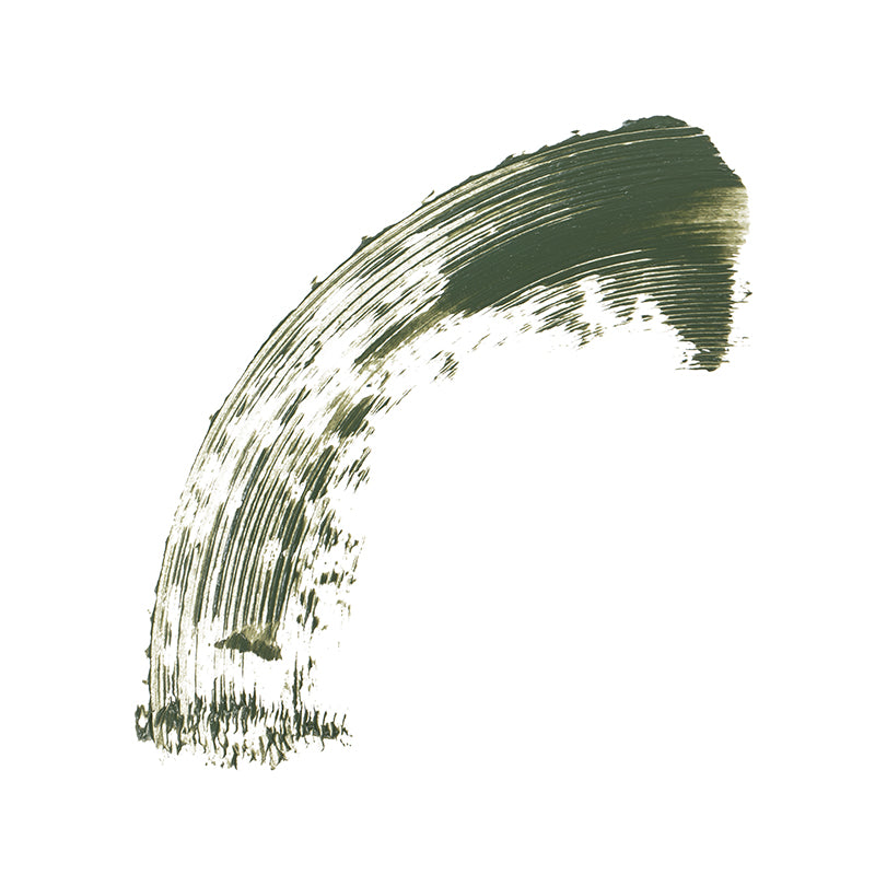 a green brush stroke on a white background
