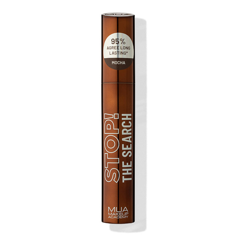 a brown tube with white text