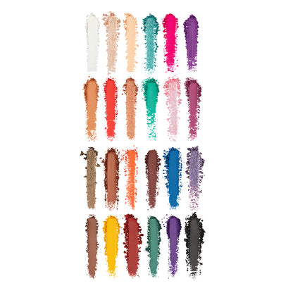 a collection of different colored eyeshadows