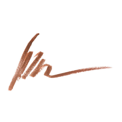 a brown pencil stroke on a white background