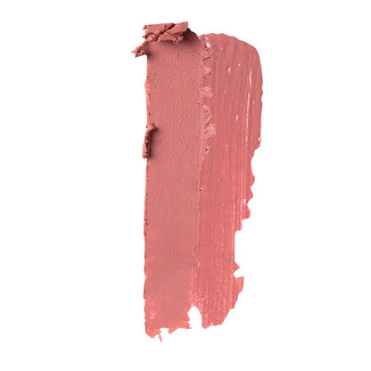 a smudged pink lipstick