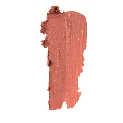 a smudged pink lipstick