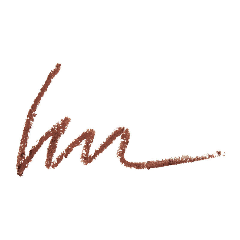 a brown pencil stroke on a white background